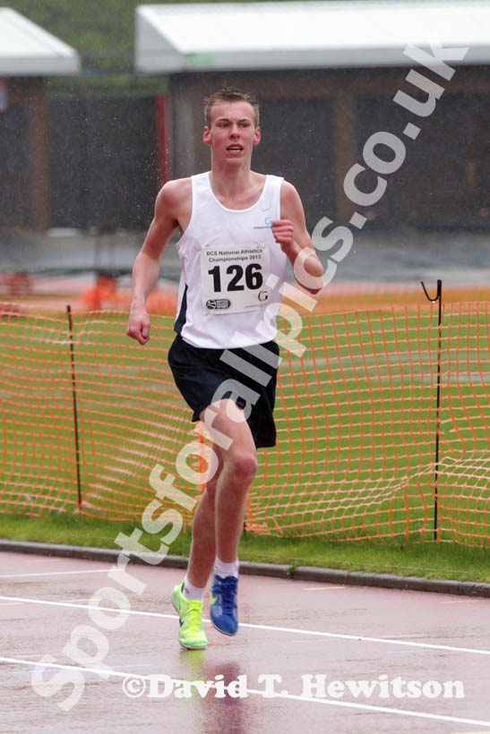 David Wakefield (Gateshead College) 2nd in the  3000 metres, British College Championships, Gateshead International Stadium.